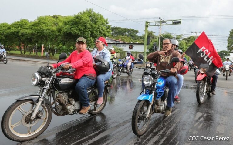 Militancia Sandinista recorre en caravana los barrios del distrito IV