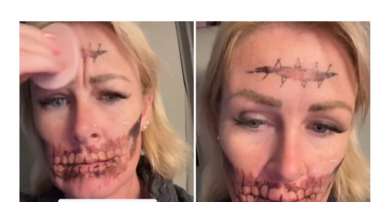 Se hizo un tatuaje de calavera temporal ahora no se lo puede quitar