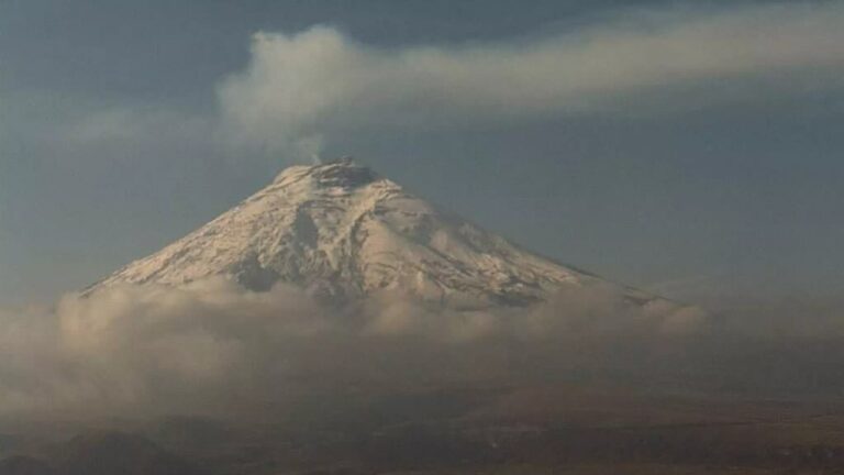 Reportan elevadas nubes de gases del Volcán Cotopaxi en Ecuador