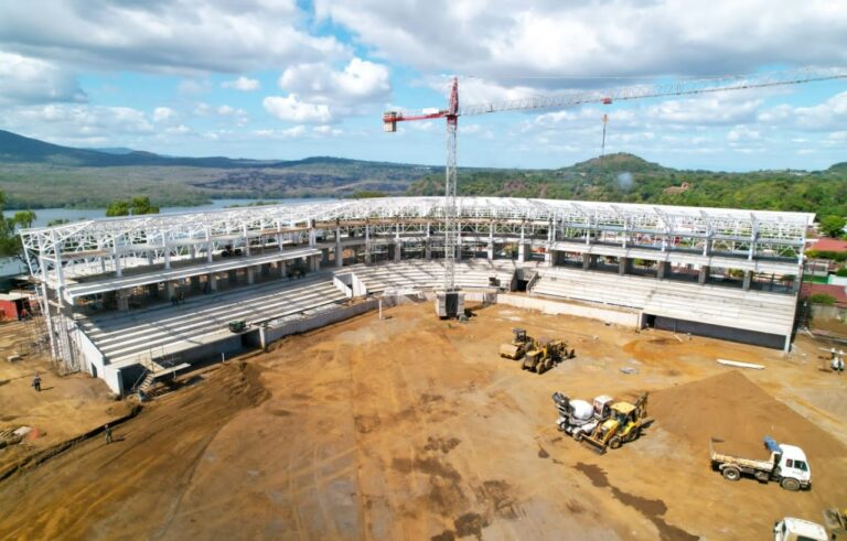 Construcción de estadio en Masaya presenta un avance del 42%