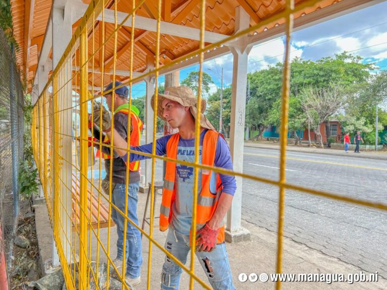 Inician obras de mantenimiento de paradas de buses