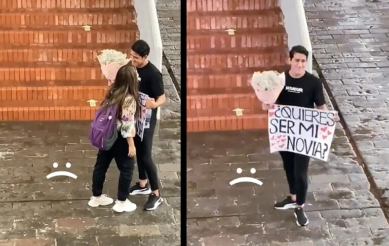 Joven declara su amor en público y es rechazado