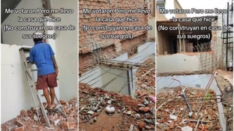 Destruye casa que construyó en el terreno de sus suegros