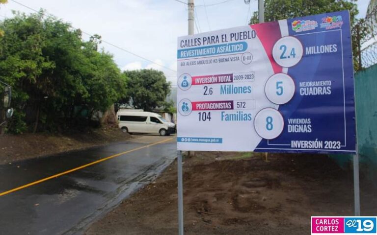 Inauguran calles pavimentadas en el barrio Alexis Argüello en Managua