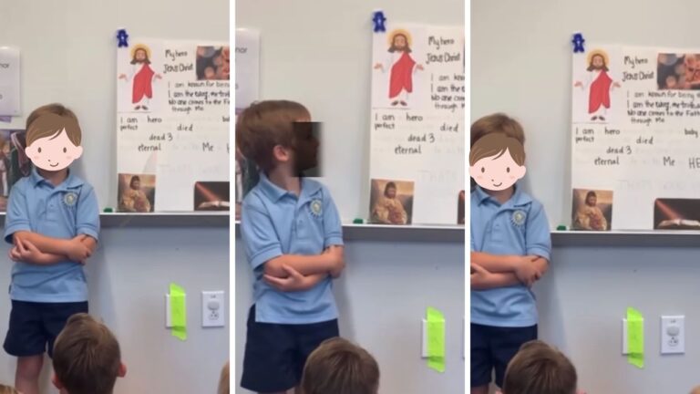 Niño muestra a Jesús como su héroe favorito