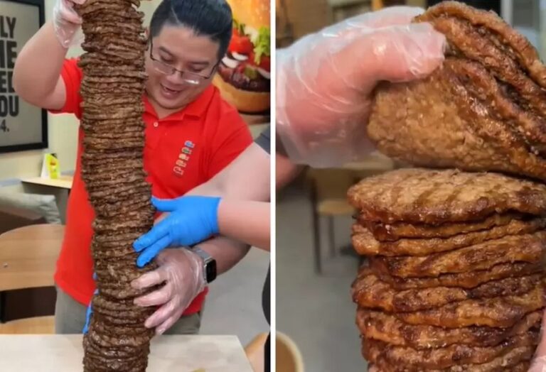 Bloguero tailandés se come hamburguesa con 100 raciones de carne