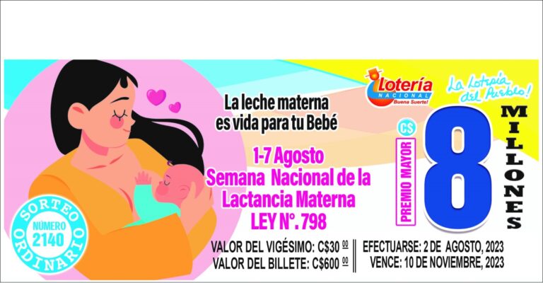 Lotería anuncia que el sorteo Ordinario N.º 2140 se efectuara el 2 de agosto