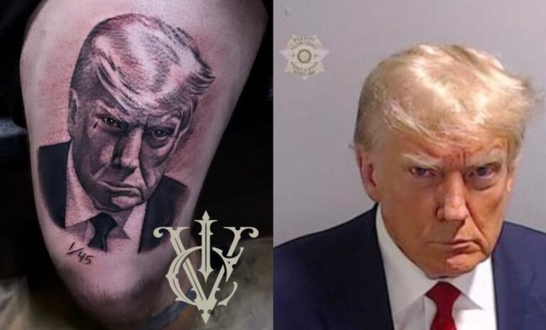 Hombre se tatúa el retrato de Donald Trump