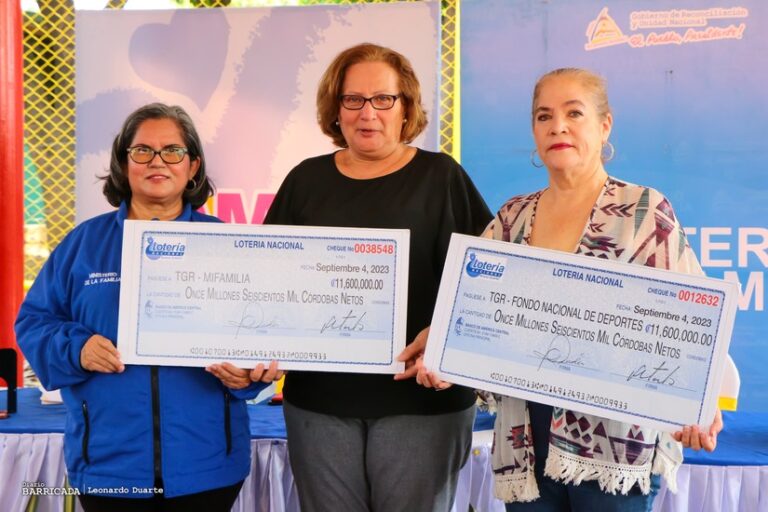Lotería Nacional entrega 23 millones de córdobas de sus utilidades