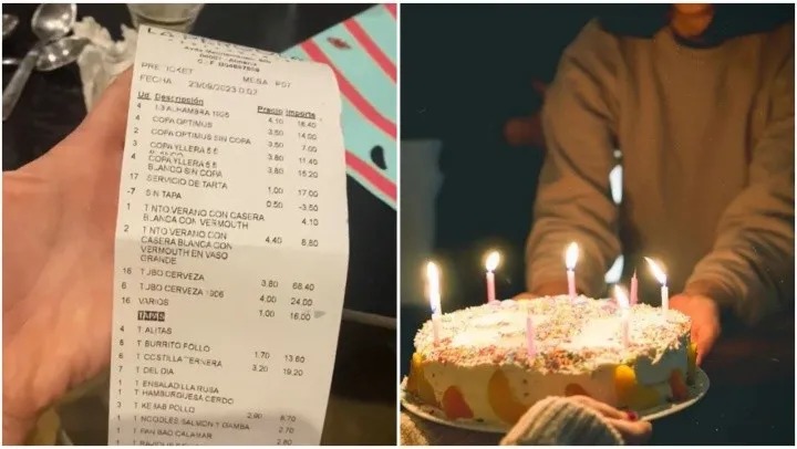 Celebra su cumpleaños en un restaurante y le agregaron un cobran más  