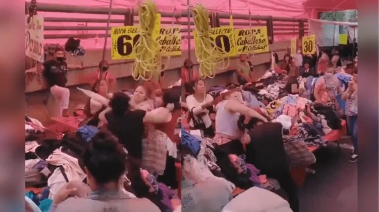 Mujeres se agarran a golpes por prendas de vestir en las “pacas”
