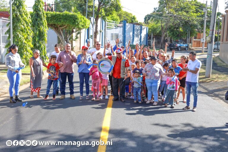 Alcaldía de Managua inaugura proyecto vial en el barrio Las Palmas