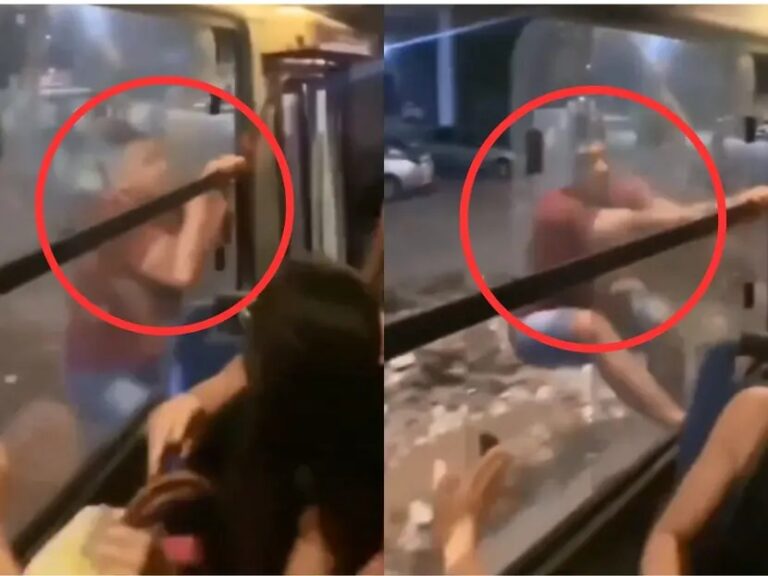 Se sube a un camión en movimiento para perseguir a su novia infiel