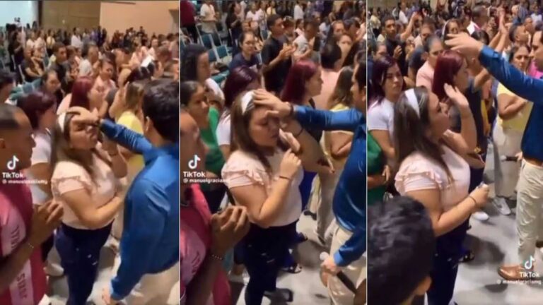 Pastor y mujer se agarran a los golpes