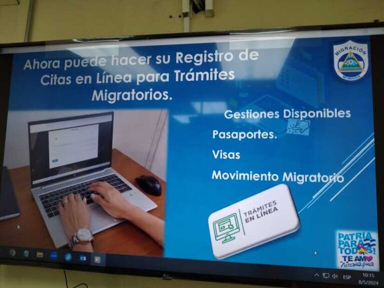 Migración y Extranjeria de Nicaragua informa sobre las citas para trámites migratorios