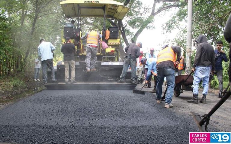 Pavimentan 3.36km de calles en la comarca Los Chagüites, Managua