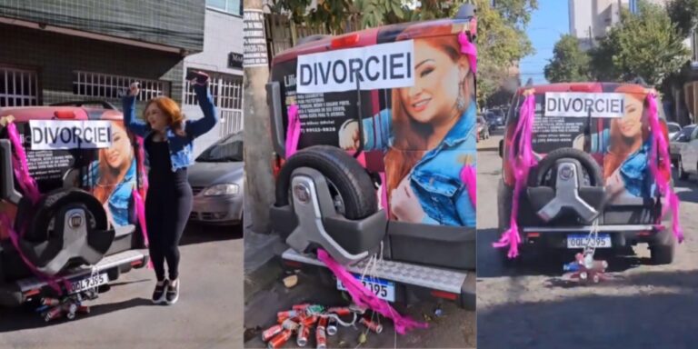 Cantante brasileña celebra su divorcio con una llamativa caravana