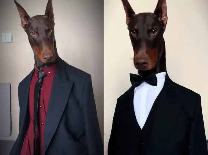 Dóberman causa furor en las redes debido a sus dotes como modelo