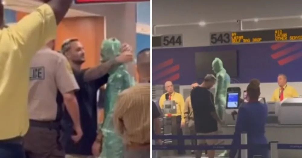 Trata de pasar como equipaje en un aeropuerto.