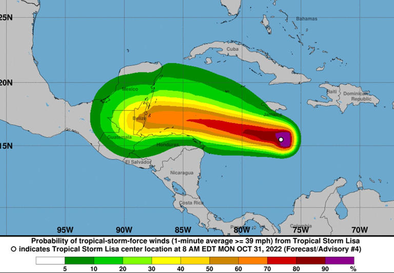 Se forma tormenta tropical Lisa en el Mar Caribe