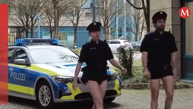 Policías protestan sin pantalones en Baviera