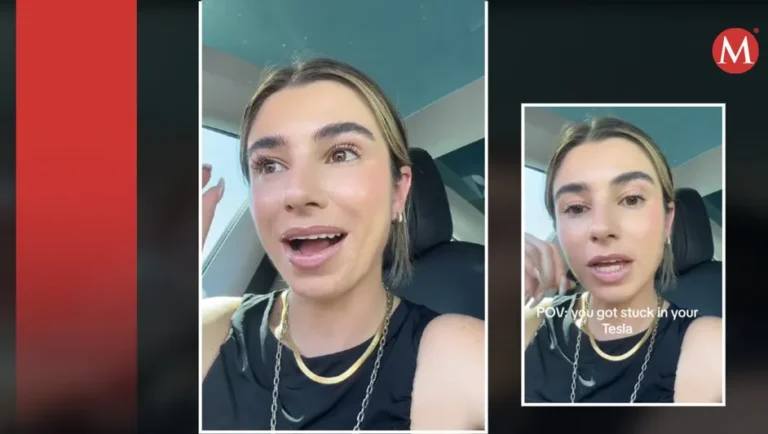 Tiktoker casi muere al quedar atrapada en su Tesla a más de 40°