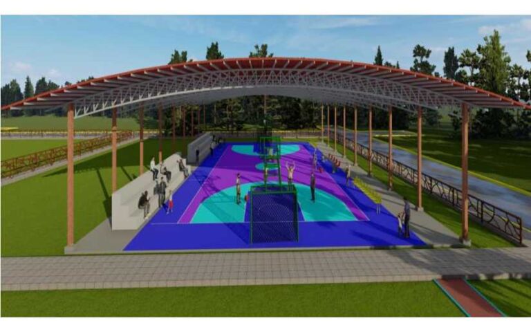 Construyen cancha techada en Comalapa