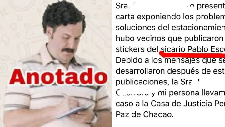 Comparte un sticker de Pablo Escolar y termina en la justicia