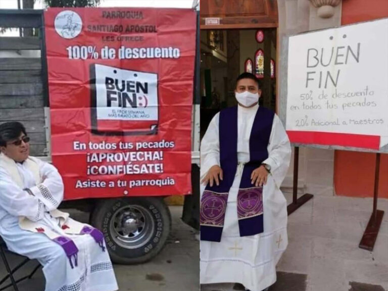 Sacerdote ofrece descuento del 50% para pecadores