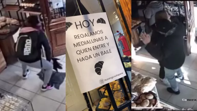 Regala pan a sus clientes que entren bailando a su local
