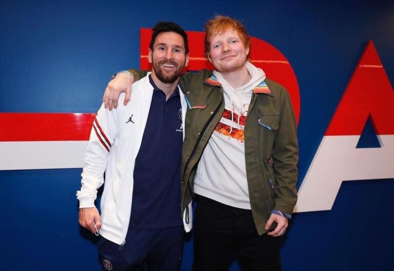 Messi y Ed Sheeran en fotografías Juntos