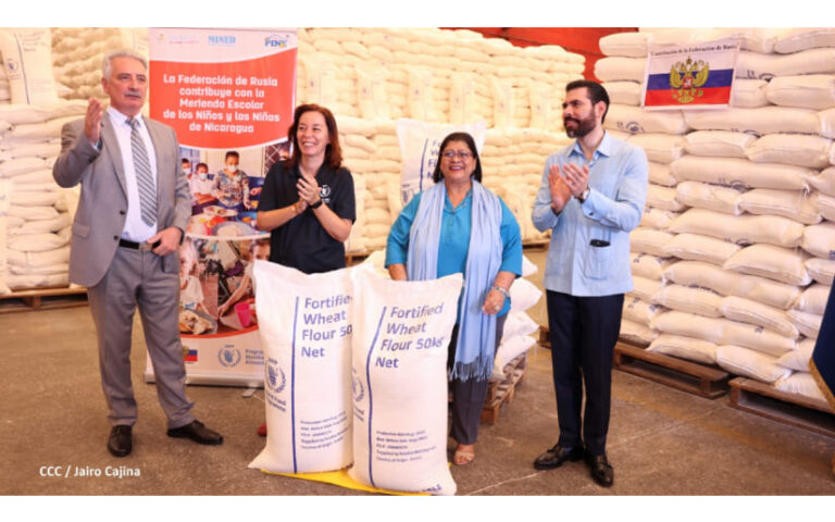 Rusia entrega a Nicaragua 348.5 toneladas de harina de trigo