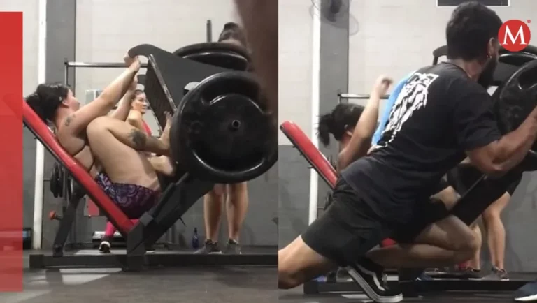 Mujer queda atrapada en maquina de gimnasio