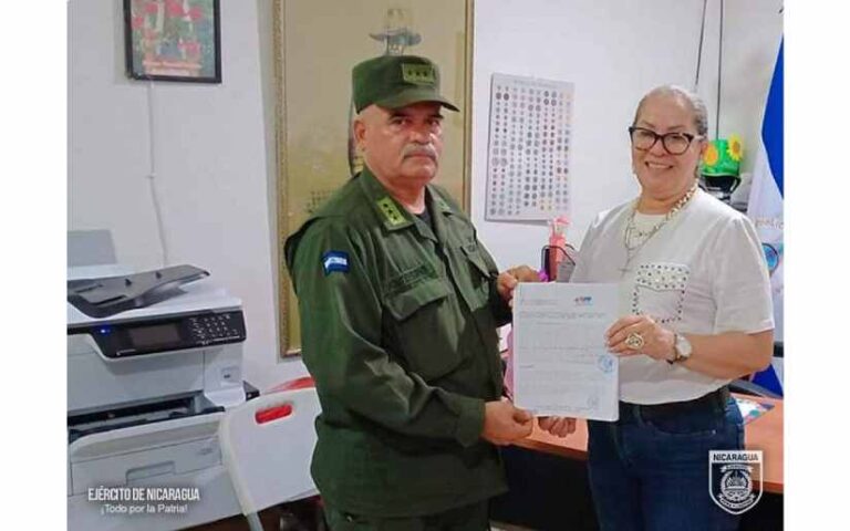 Cuerpo de Ingenieros del Ejército de Nicaragua firma convenio con alcaldía de Santa Teresa, Carazo